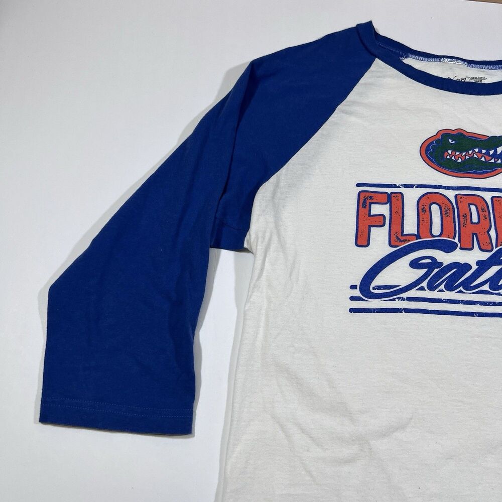 Florida Gators Raglan 3/4 Baseball Tee Distressed Graphic Retro Men's Large NCAA - Picture 2 of 9